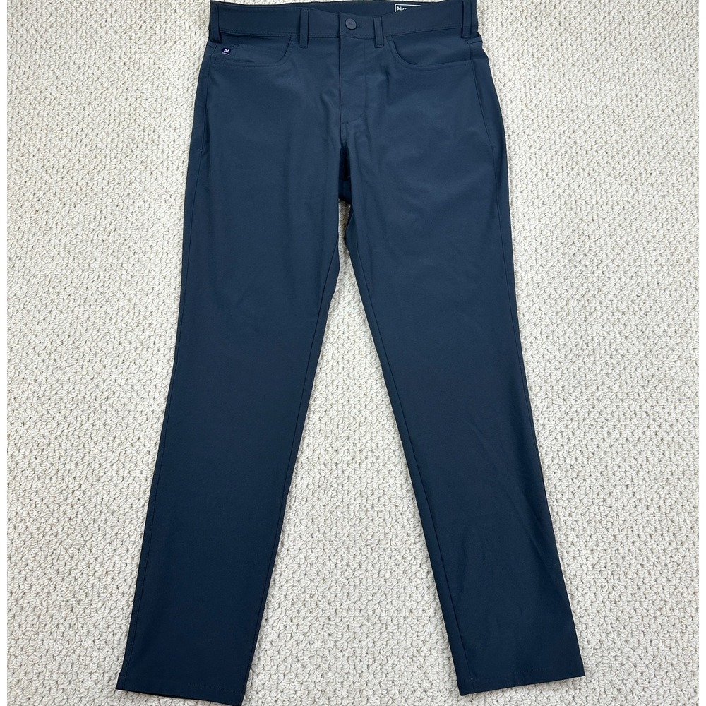 Mizzen+Main Helmsman Pants Mens 32x30 Black Chino Slim Fit Stretch Performance